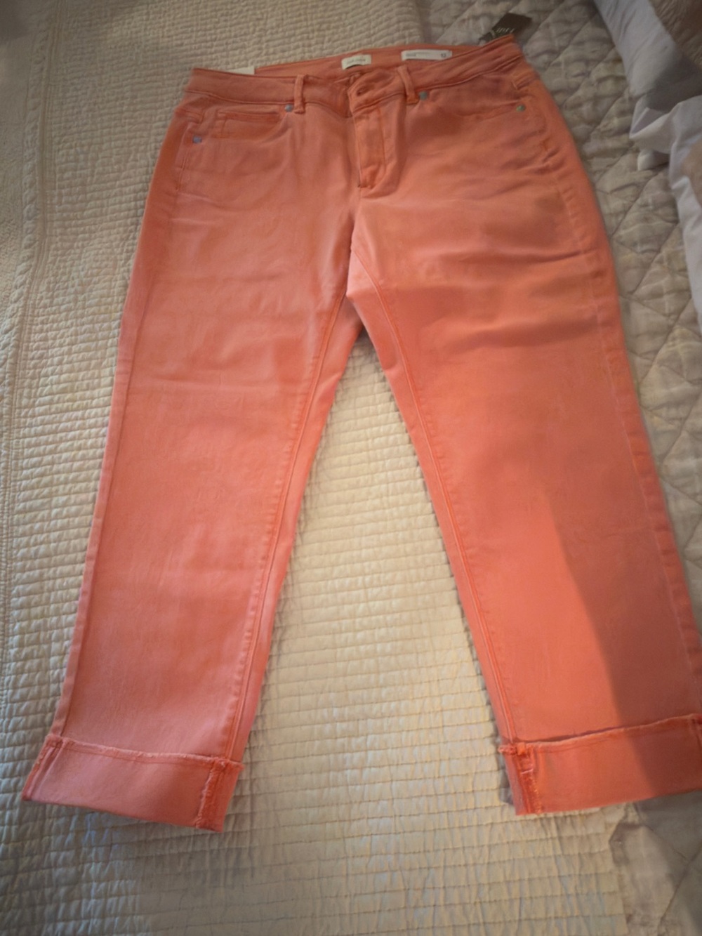 J. Jill Petite Denim Women's Cropped Authentic Fit Jeans - Coral